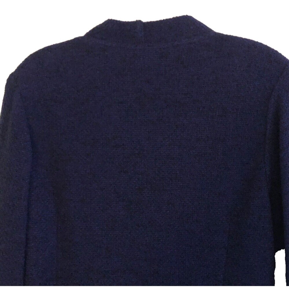 Stizzoli Wool Boucle Knit Oversized Cardigan Womens 18 Navy Sweater Jacket Italy - Picture 7 of 15
